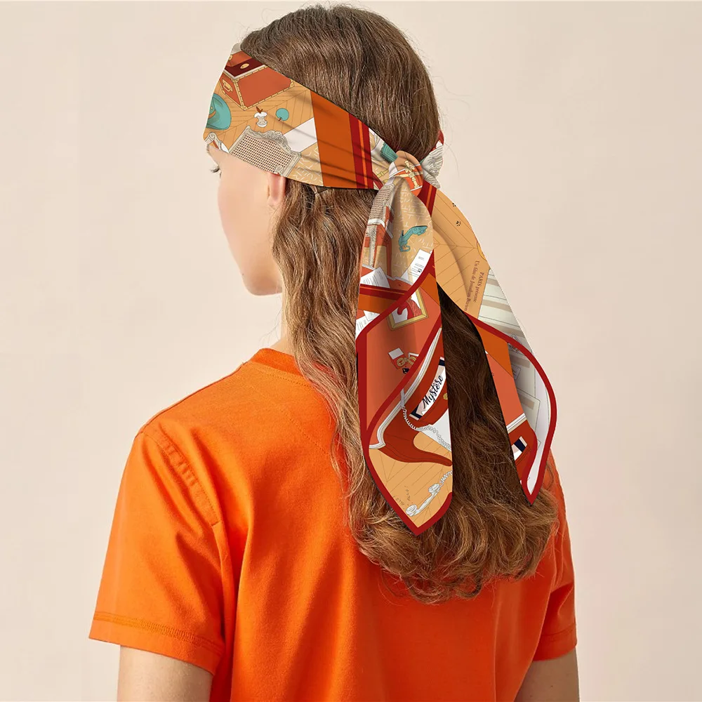 النسخة الكورية من وشاح شال مربع حك آلة الحرير حافة المرأة موضة تنوعا الحجاب وشاح بالجملة