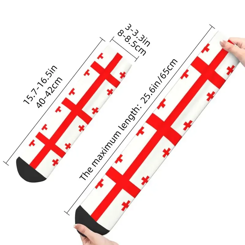 Y2K Flag Of Georgia Mens Crew Unisex Cute 3D Printed Dress Socks