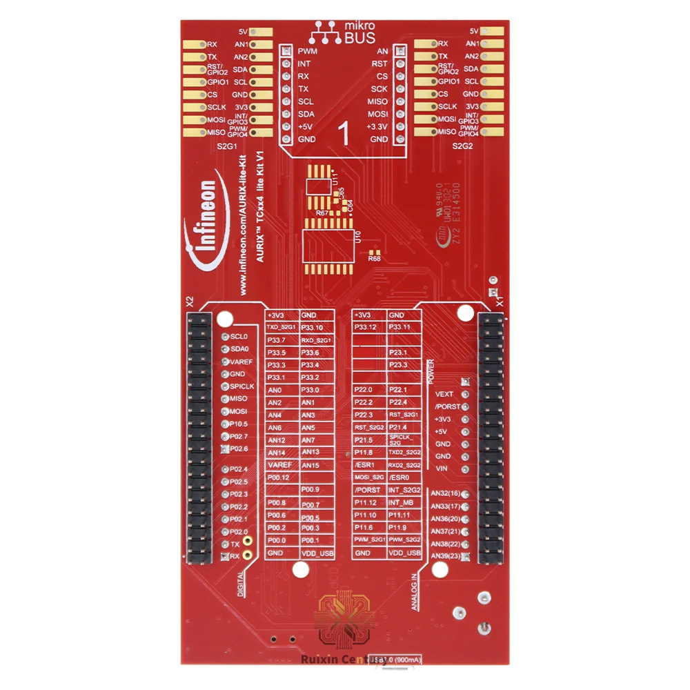 FOR KITA2GTC334LITETOBO1 AURIX TC334 Lite Evaluation Kit 32Bit TriCore MCU Board 5V-40V CAN Shield2Go