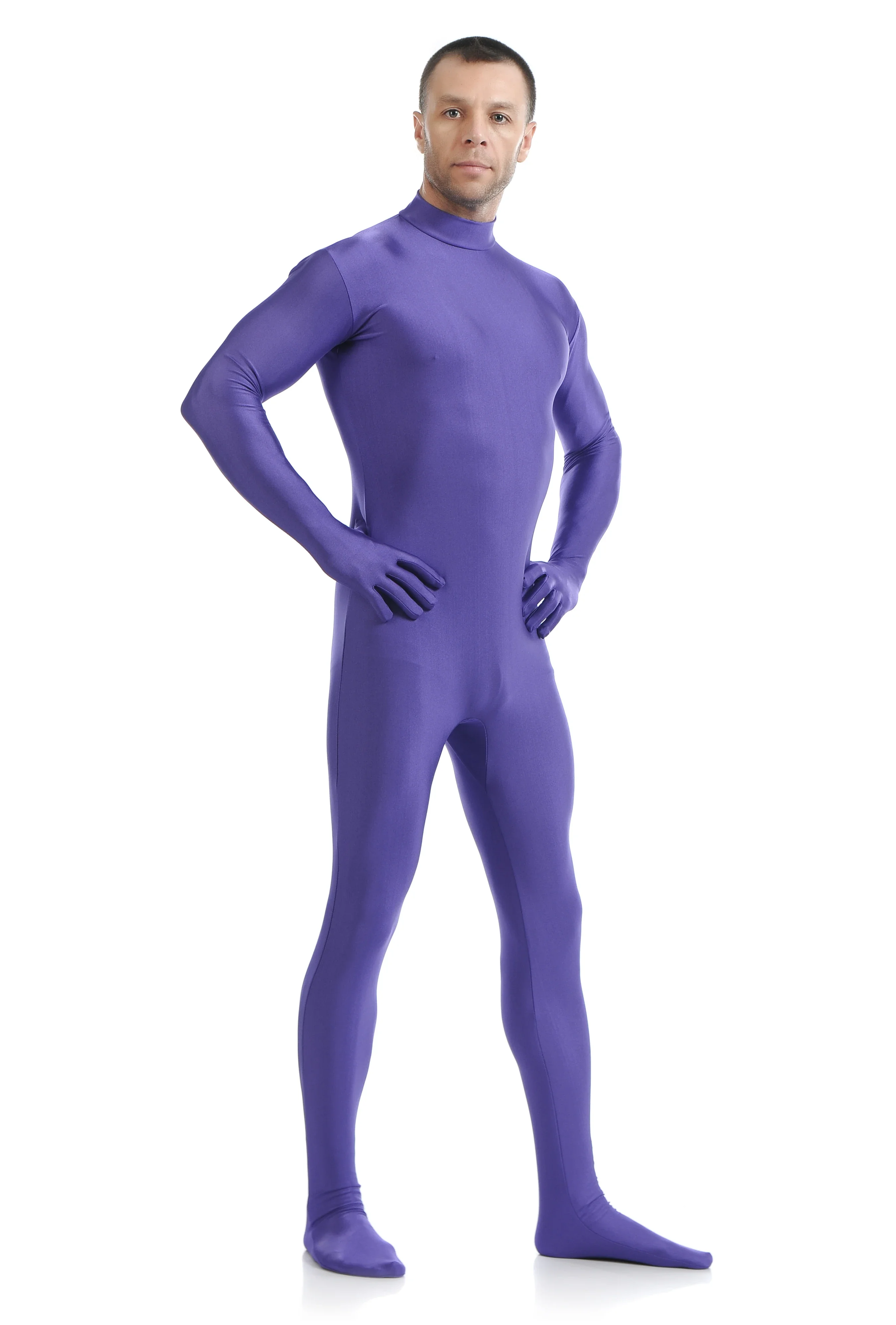 

Purple Spandex Zentai Full Body Skin Tight Jumpsuit Zentai Suit Bodysuit Costume for Women/Men Unitard Lycra Dancewear