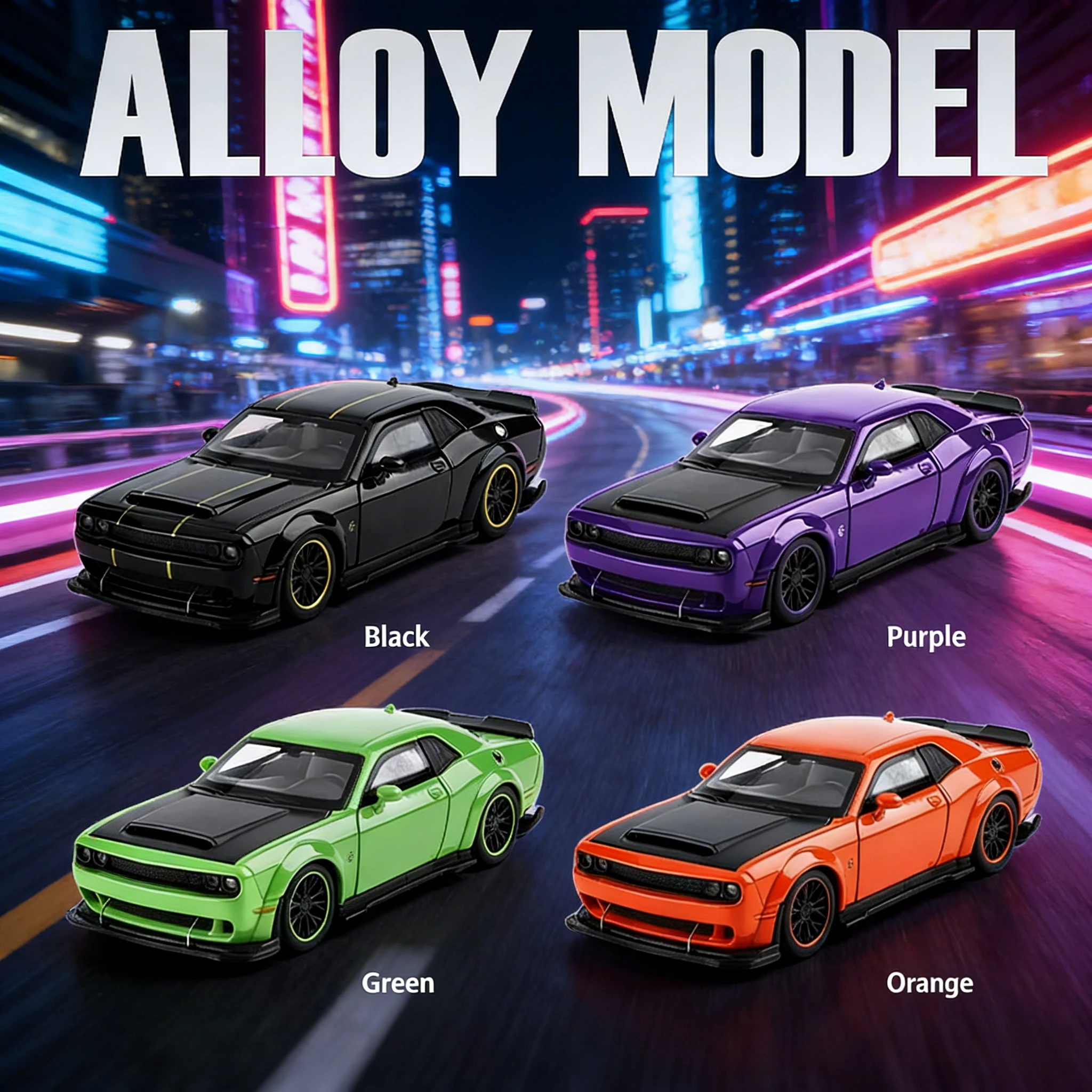 

2025 новая модель 1:32, властная модель автомобиля из сплава Hellcat, крутой звук и свет, изысканные настольные украшения, подарки на Рождество/день рождения