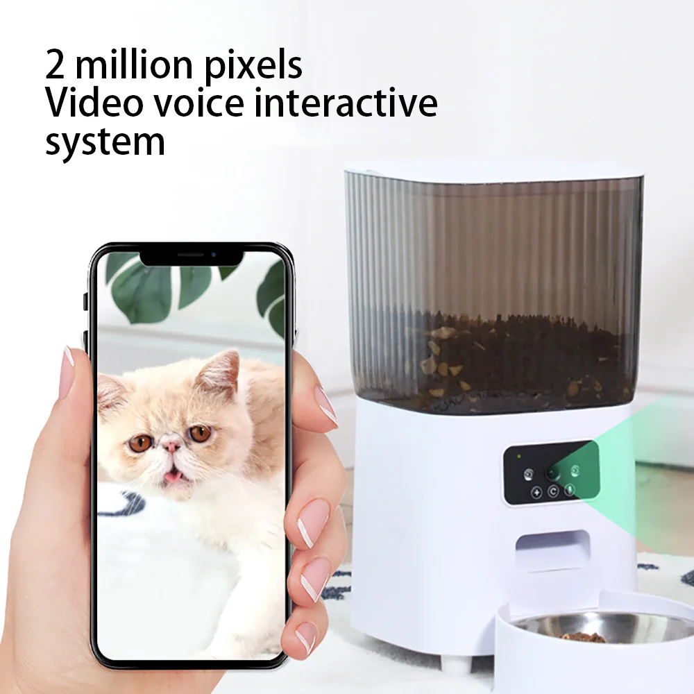 5L Automatic Cat Feeder, Smart Dog Food Dispenser, Single Bowl, Double Bowl And Button WIFI Video Model Are Available.