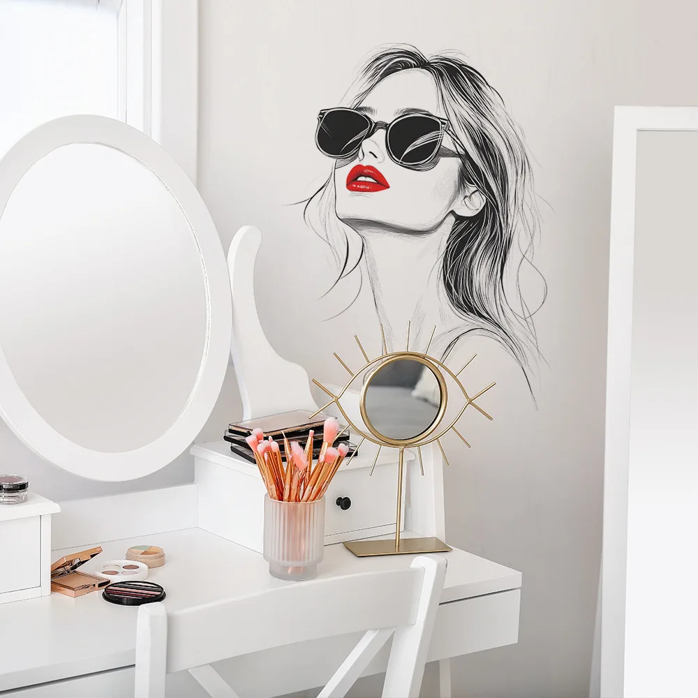 Urban Beauty Wall Sticker For Girl Room Decor Wall Decor Adhesive Wallpaper Furniture Sticker Bedroom Accessories Bathroom Decor