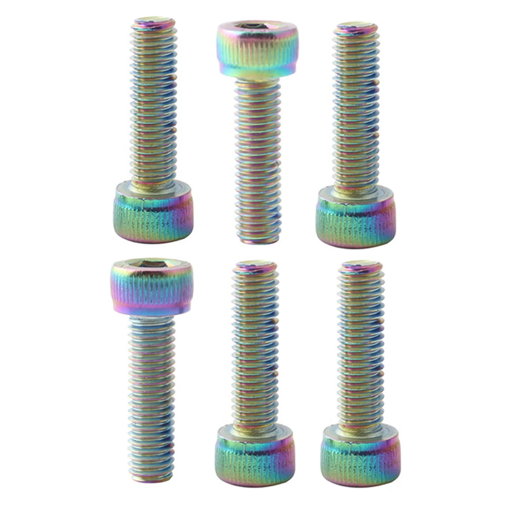 

6Pcs Bike Stem Bolts High Strength Bike Fixed Gear Screws for Handlebar Stem Seat Post Clamp Front Rear