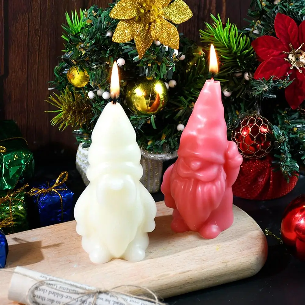 Molde de fundição de papai noel branco, molde epóxi de silicone 3d, gnome, vela, gadgets diy, acessórios artesanais, molde anão sem rosto