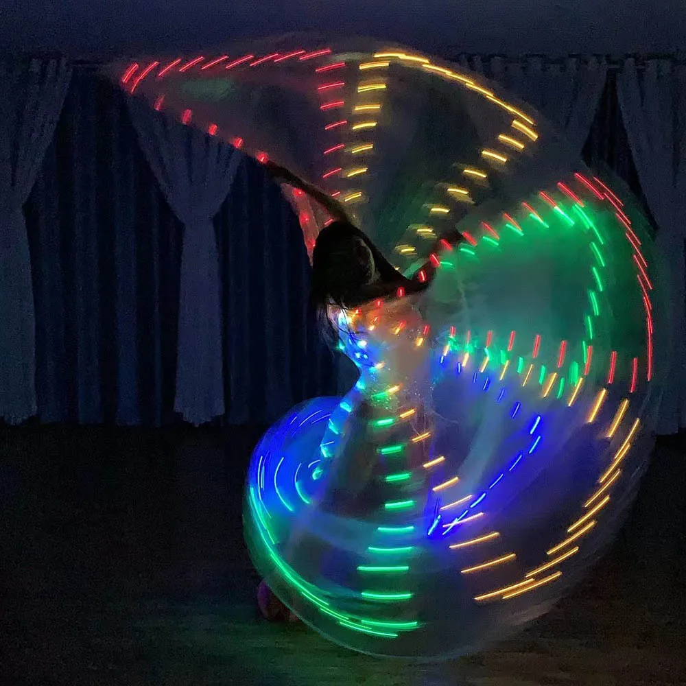 Colorful Luminous Butterfly Isis Wing for Adults, LED Wings, Stage Performance, Belly Dancing, Party Prop, Cloak