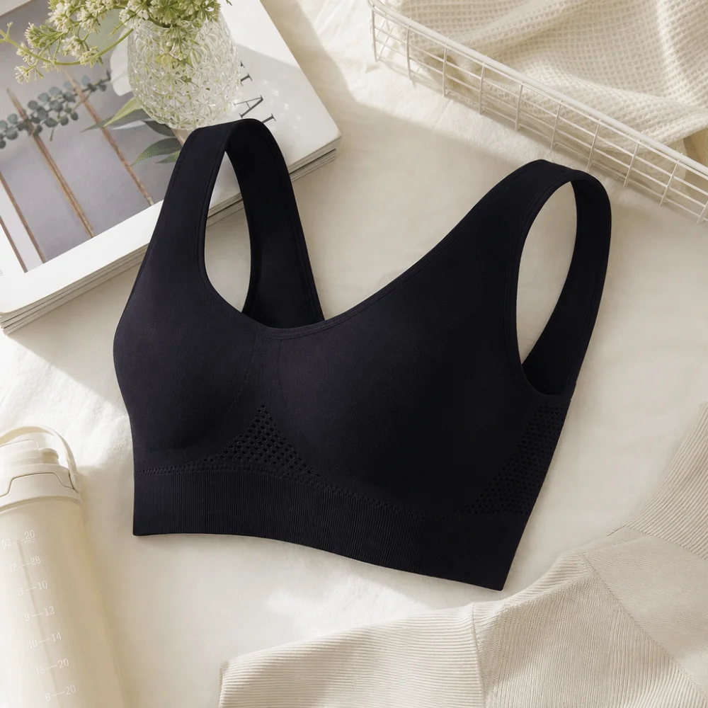 Komfortabler, atmungsaktiver Sport-Yoga-BH mit Mesh, schnelltrocknend, ohne Bügel, Push-up, Damenunterwäsche, Fitness – Detail 8
