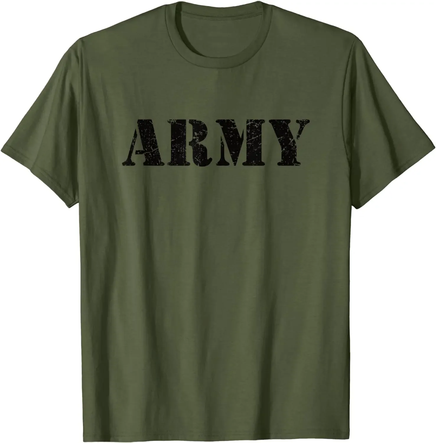 Military Green US Retro Logo Gift Men T-Shirt Short Casual 100% Cotton Vintage USA Army T Shirt |  graphic t shirts oversized