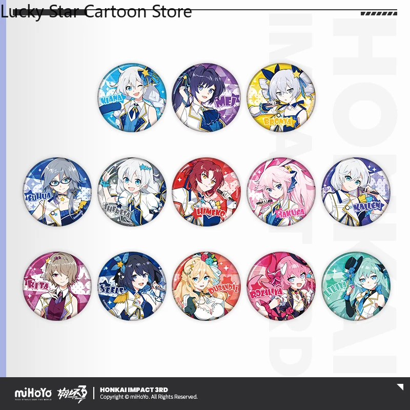 

Предпродажа Sunsyea Genshin Impact, официальный MiHoYo, оригинальный значок для косплея Seele Vollerei, жестяная подвеска, подарочная коллекция на Хэллоуин