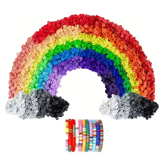 2000/1000 Stück 6mm Weiche Keramikperlen, Dekorative Perlen, DIY-Perlen, Zwischenperlen, Bunte Deko-Accessoires, für Feste.