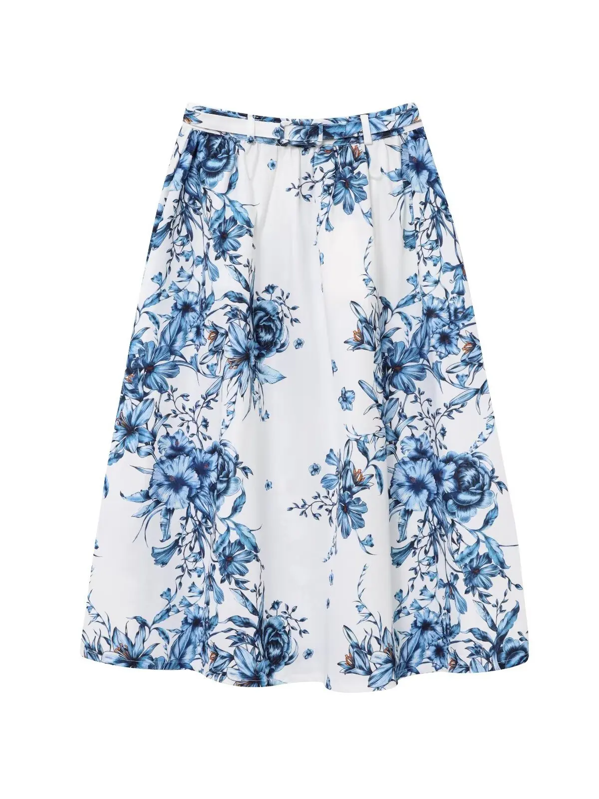 봄 신상 여성 프린트 하트 칼라 민소매 탑 하프 스커트 A라인 하이웨이스트 프렌치 스타일 스탠다드 에디션