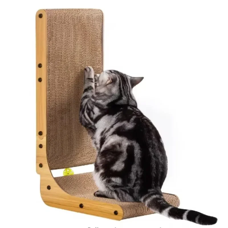 

Indoor cat ball toy catnip protective furniture L-shaped cat scraper, environmentally friendly and durable