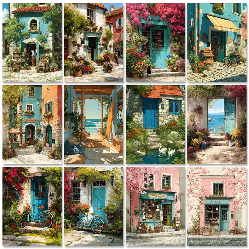 

GATYZTORY Diy Painting By Numbers 40x50cm Kits Flower Shop Coloring By Numbers For Adults Kill Time Diy Gift Wall Art Picture