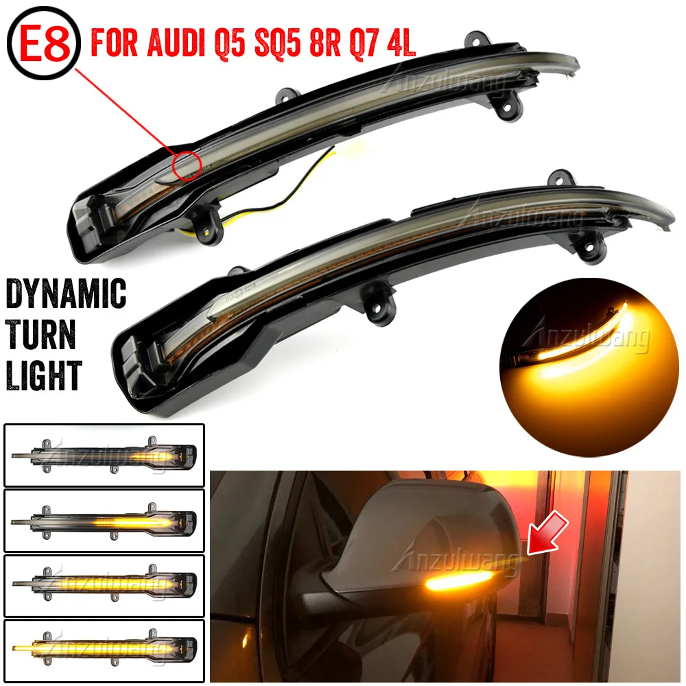 

Dynamic Blinker Turn Signal Light Side Mirror Indicator LED Flashing Light for Audi Q5 SQ5 FY 2018-23, Q7 SQ7 4M 2016-2023
