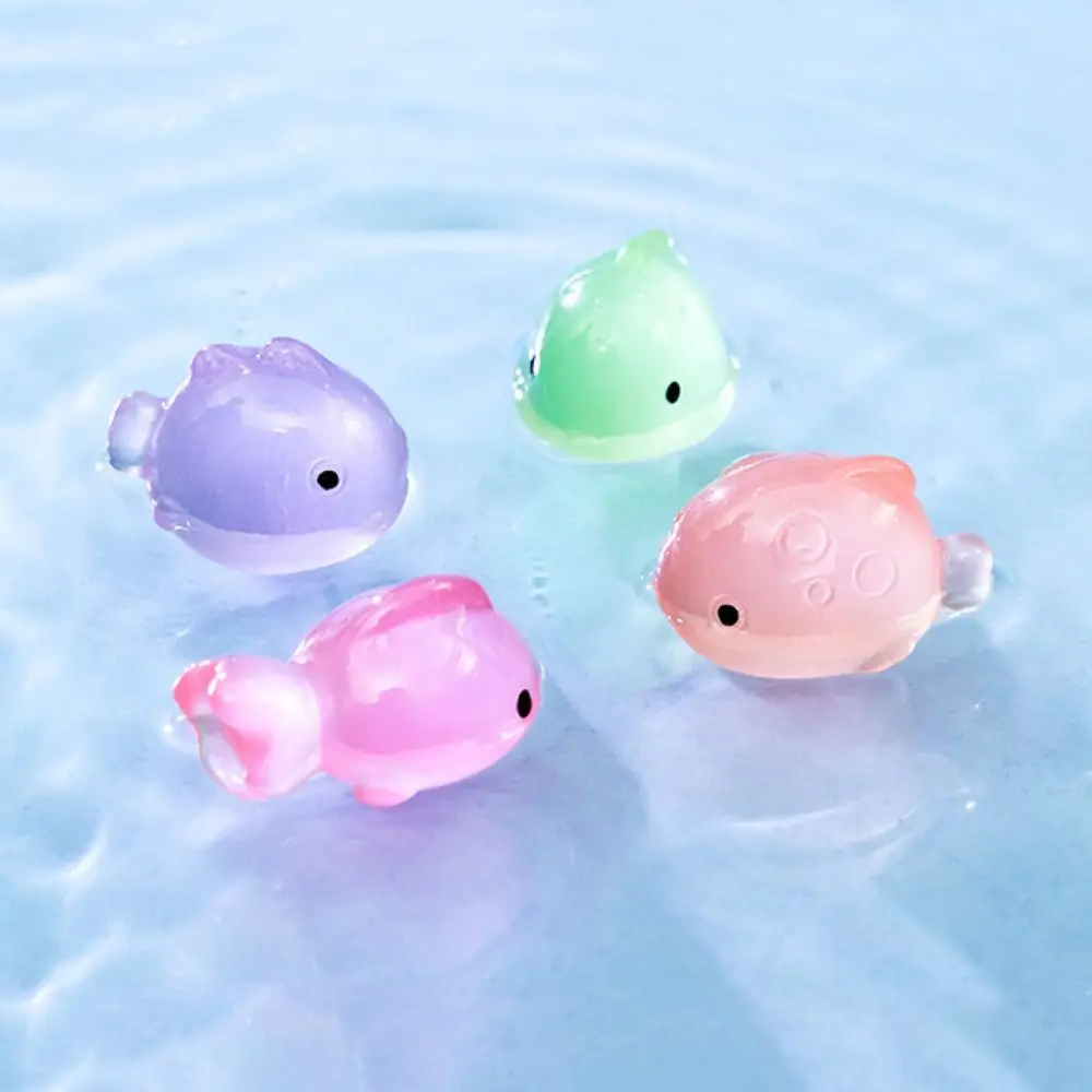 Cute Decorative Luminous Fat Fish Simulation Lifelike Fat Fish Landscaping Colorful Mini Fish Figures Home Desk