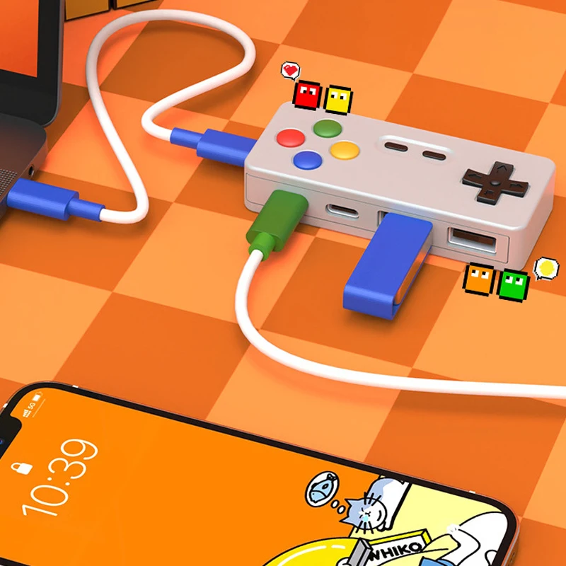 4in1 Gamepad Modelling HUB Game Controller Computer USB Type-C USB-C Interface Adapter For Laptop PC Mouse Keyboards U-Disk