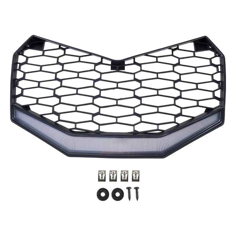 

Atv Utv Parts Accessories Front Bumper Mesh Grill With Led Light Bar For Can Am Maverick X3