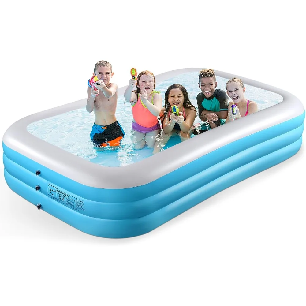 

Inflatable Pool for Kids and Adults-120" X 72" X 22" Full-Sized Inflatable Swimming Pool Leakproof Blow Up Pool above Ground