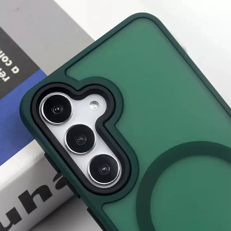 مغناطيسي غير لامع شفاف لحالة for Magsafe كفرات جواللسامسونج غالاكسي S24 23 22 الترا شحن لاسلكي إطار لينة درع غطاء مقاوم للصدمات