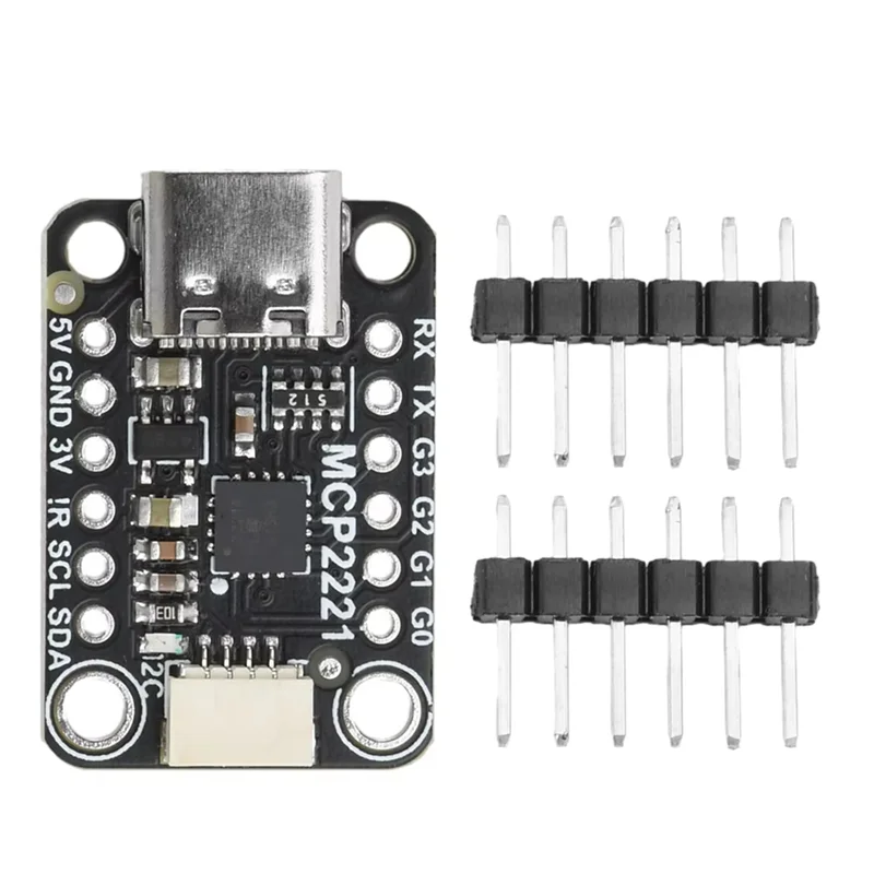 MCP2221A USB To GPIO ADC/I2C Adapter TYPE-C Interface Signal Processing Board For OLED Display Sensor PWM Driver