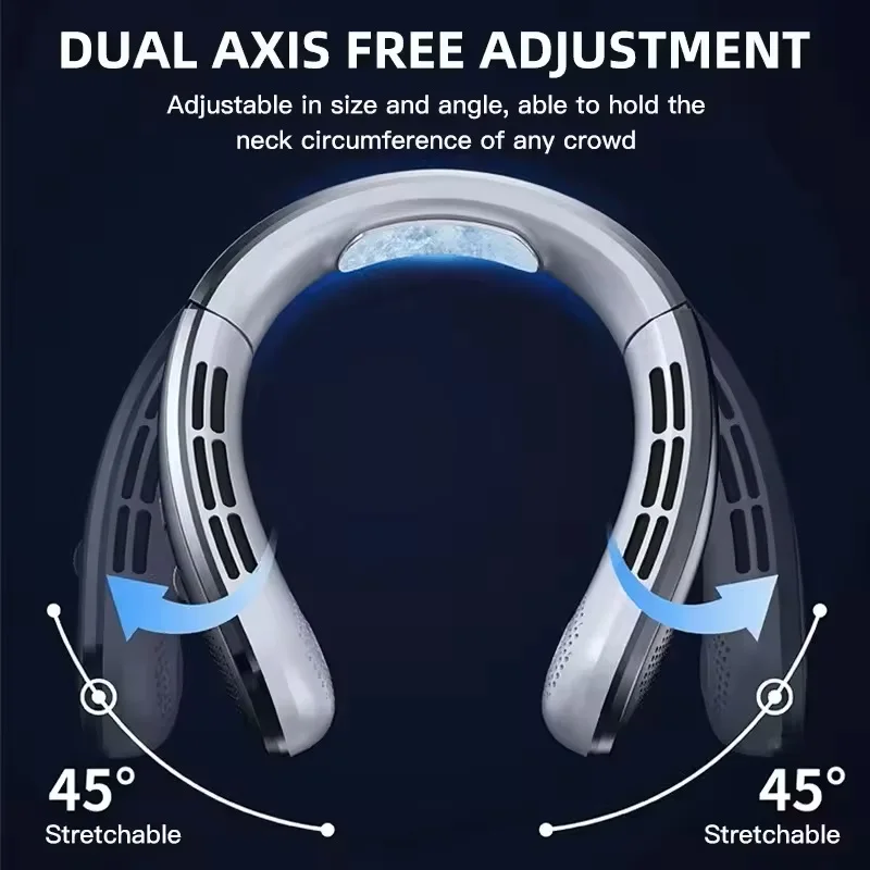 Xiaomi 8000 мАч USB подвесной вентилятор на шею портативный безлопастной мини перезаряжаемый бесшумный светодиодный цифровой дисплей электрический воздухоохладитель портативный