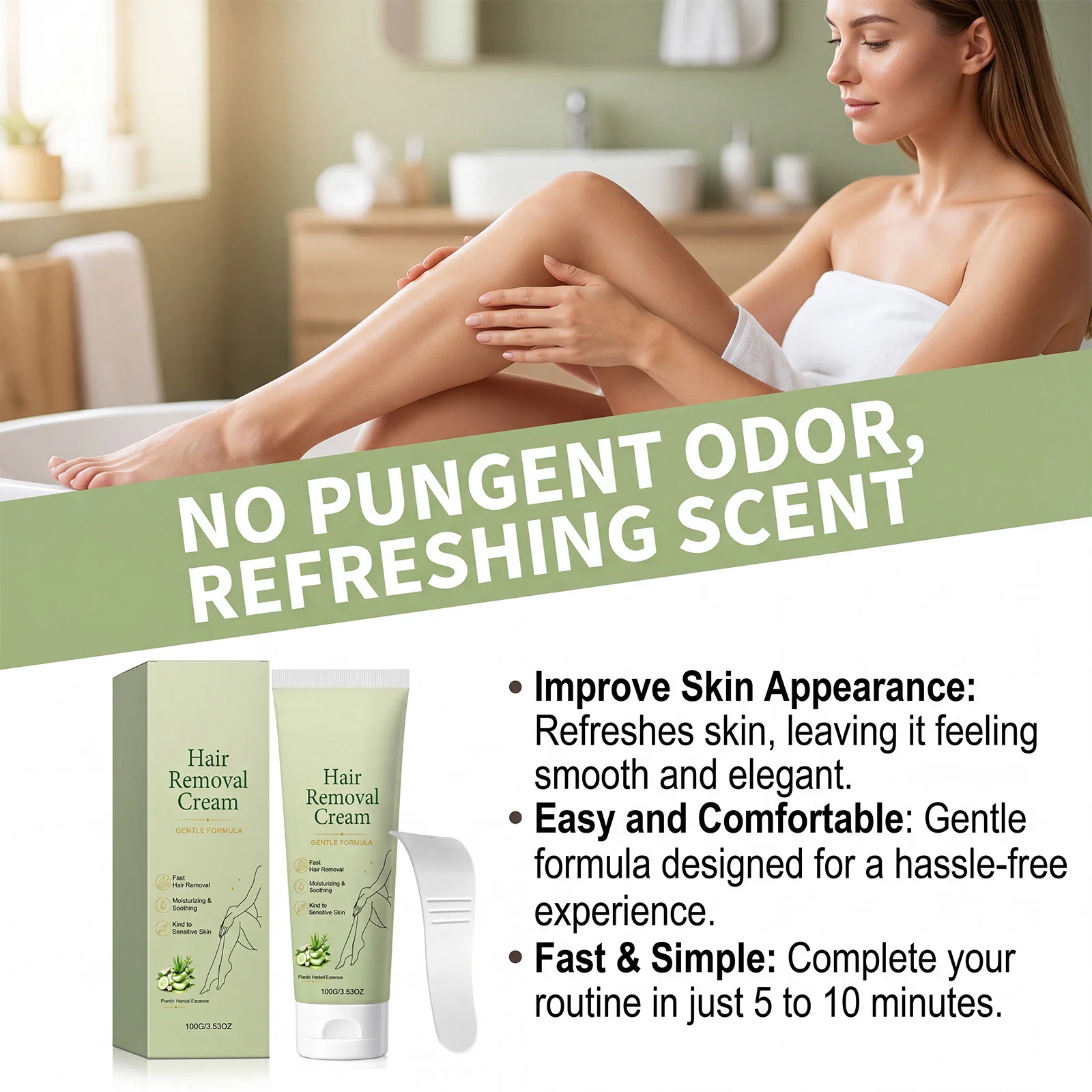 Hair Removal Cream for Body Sensitive Skin Fast Effective Depilatory Cream No Pungent Odor Moisturizing Smooth Skin Depilatory