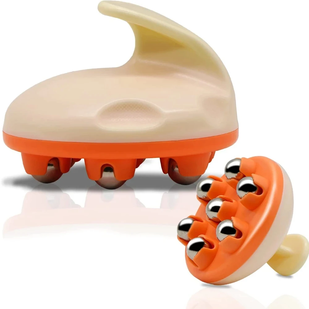 

7 Bead Ball Hand Held Massager 360-degree Metal Roller Face Lifting Roller Massager Muscle Pain Relief Massage Magnetic Beads