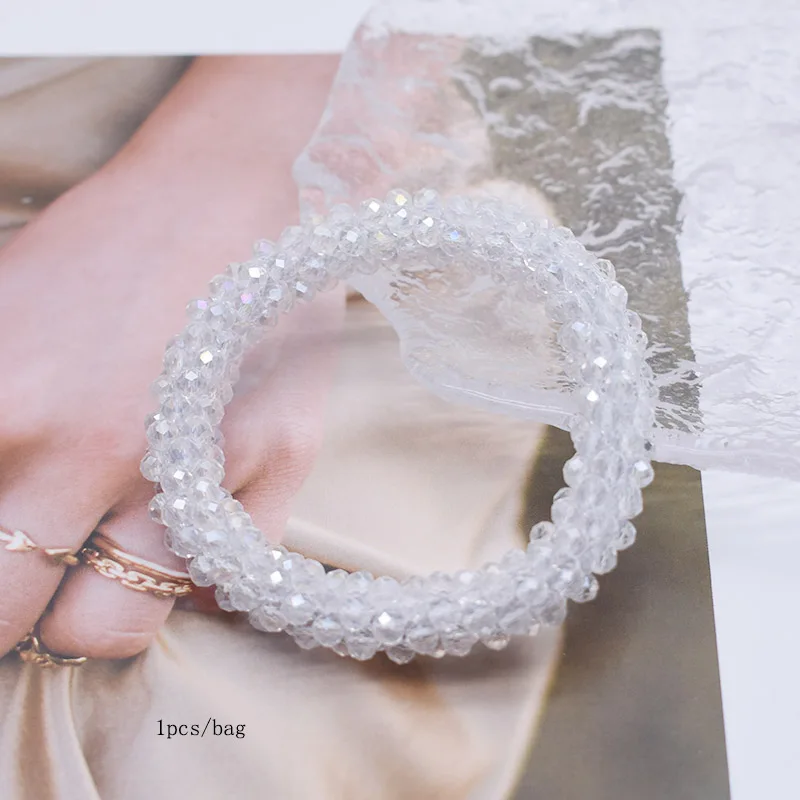 Trendiges Perlenarmband, elastisch, handgefertigt, Strang-Armbänder für Frauen, Geschenk, neues Haar-Accessoire, Glasperlen-Armband