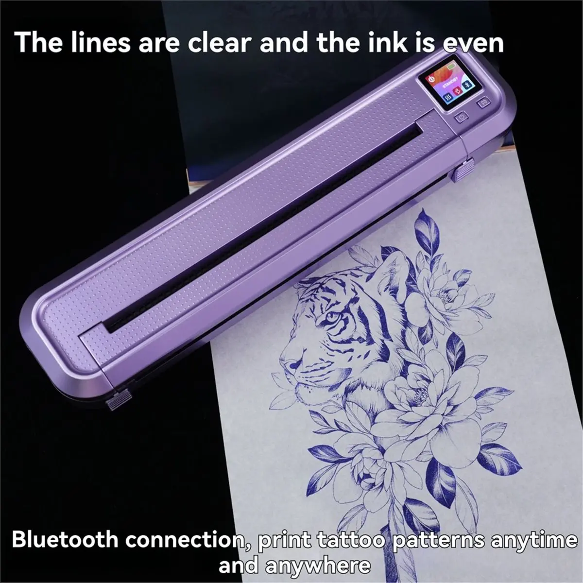 Portable Tattoo Stencil Printer , Bluetooth WiFi Inkless Thermal Printer with Transfer Paper for Office, Home, Car