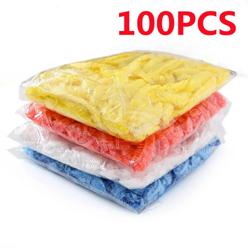 2022 NEW Hot Disposable Hair Shower Caps Non-woven Pleated Anti Dust Hat Set Bathing Caps Hair Salon Beauty Accessories