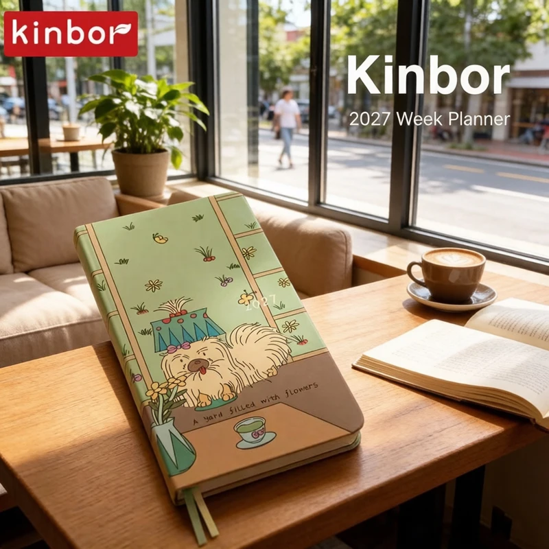 Kinbor 2027 Weekly Planner,Small Week-on-Two-Pages,52gsm Tomoe River Paper Todo List&Time Management Agenda Journal for Students