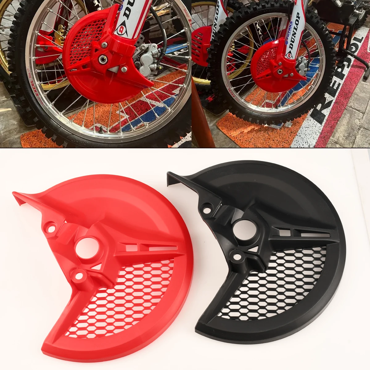 Motocross Front Brake Disc Cover Rotor Guards Rear Calipers Plastic Protection For Honda CRF250R CRF250RX CRF450R/RX Bike