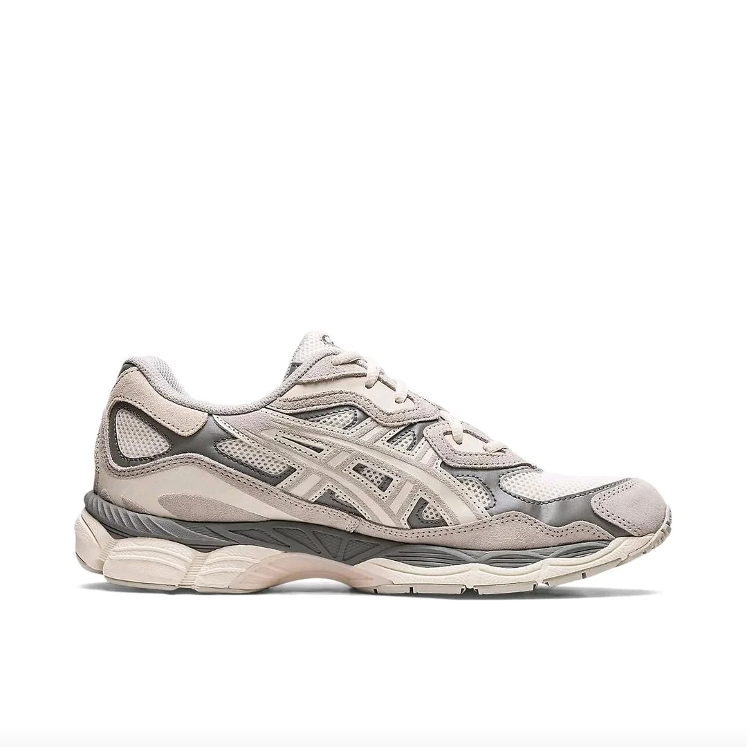 

Asics GEL-NYC Men's and Women's Running Shoes, Shock-absorbing, Low Cut Sneakers, Beige/Grey