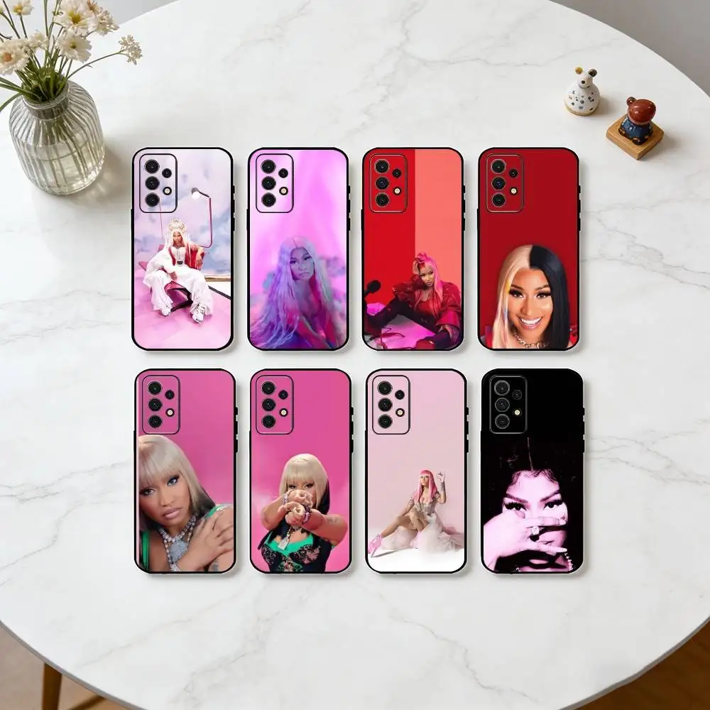 

F-Famous Rapper Nicki Minaj Phone Case For Samsung S25,S24,S21,S22,S23,S30,Ultra,S20,Plus,Fe,Soft Silicone Black Cover