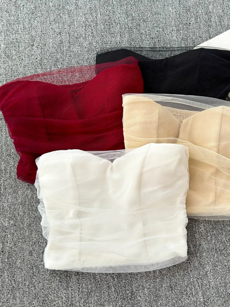 

Red Strapl Me Crop Top Women's Summer Sexy Svel Vest Pure Desire Sle ort Length Outerwear for Young Adults