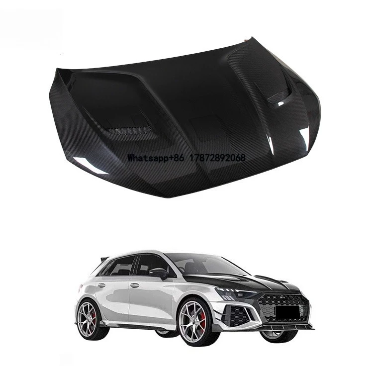 

P Style New Dry Carbon Fiber Hood Bonnet with Screws for RS3 8V 2021-2024