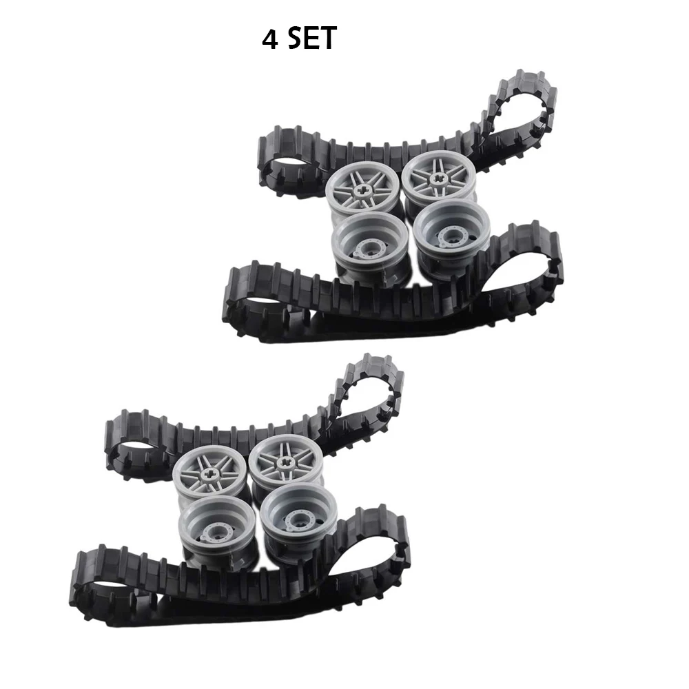 MOC Large Track Tank Crawler Wheels Reifen 53992 13972 56145, kompatibel mit Legoeds Bausteinen, LKW-Fahrzeugzubehör
