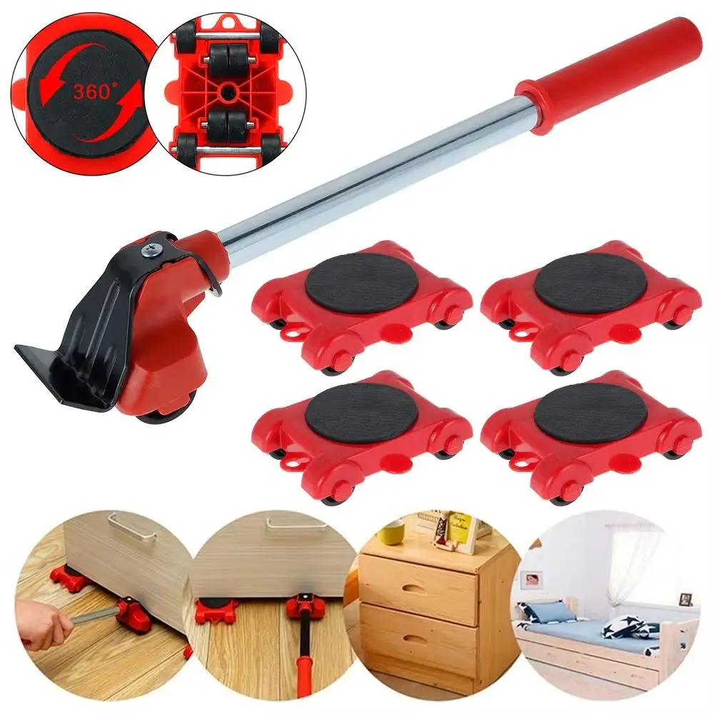 

1set Heavy Duty Furniture Lifter Mover Roller with Wheel Bar Moving Device Lifting Helper Furniture Moving Transport Tool