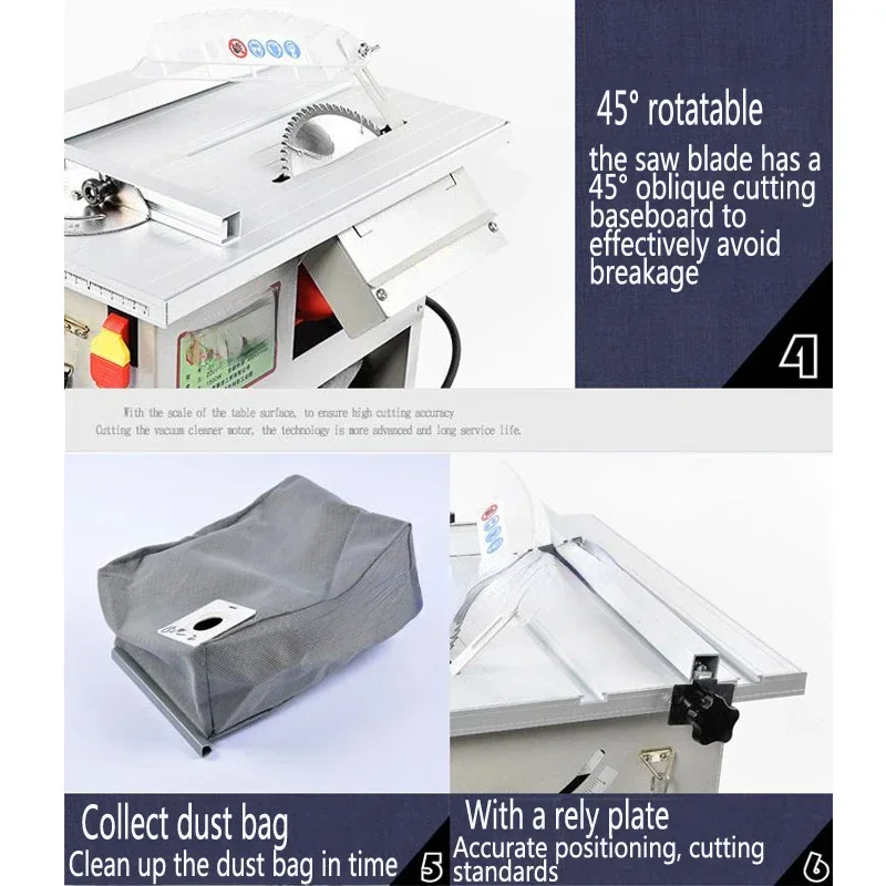 Hot SalesHot Sales 1PC Desktop Electric Saw Floor Dust Saw Power Tools 220V Beveled Woodworker Sliding Table Saw Multi-function