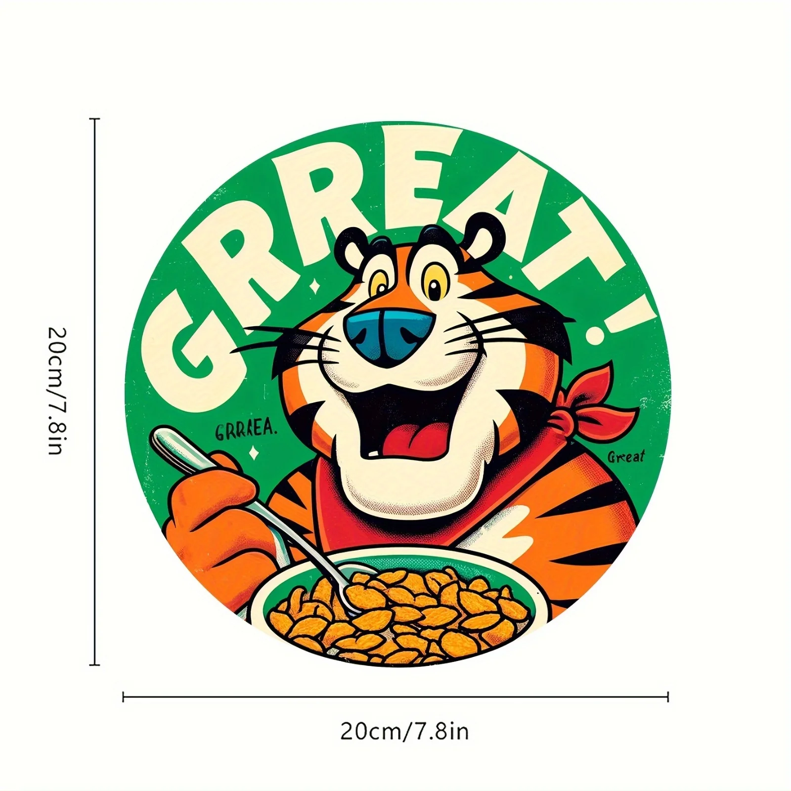 Vintage Tiger Cereal Character Aluminum Wall Art Sign - Fun Retro Decor for Home Kitchen, Dining Room, Bars, Cafes & Garages #4