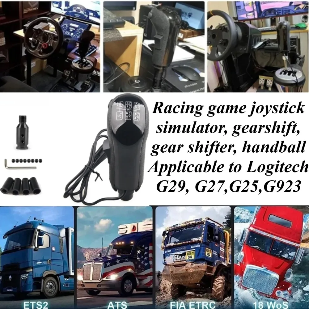 

For PC Truck Simulator USB Gear Shift Knob Compatible with Logitech G29 G27 G25 G923 Thrustmaster TH8A Shifter High Low Range