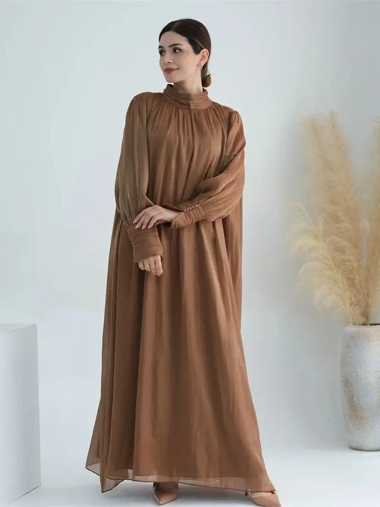 Ramadan Eid Satin Abaya Turkey Islam Arabic Muslim Fashion Long Dress African Dresses For Women Robe Musulmane Femme Vestidos