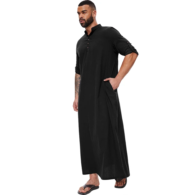 Men\'s Arabian Thobe Arab Dress Kaftan Jalabiya For Men  Muslim Thobe