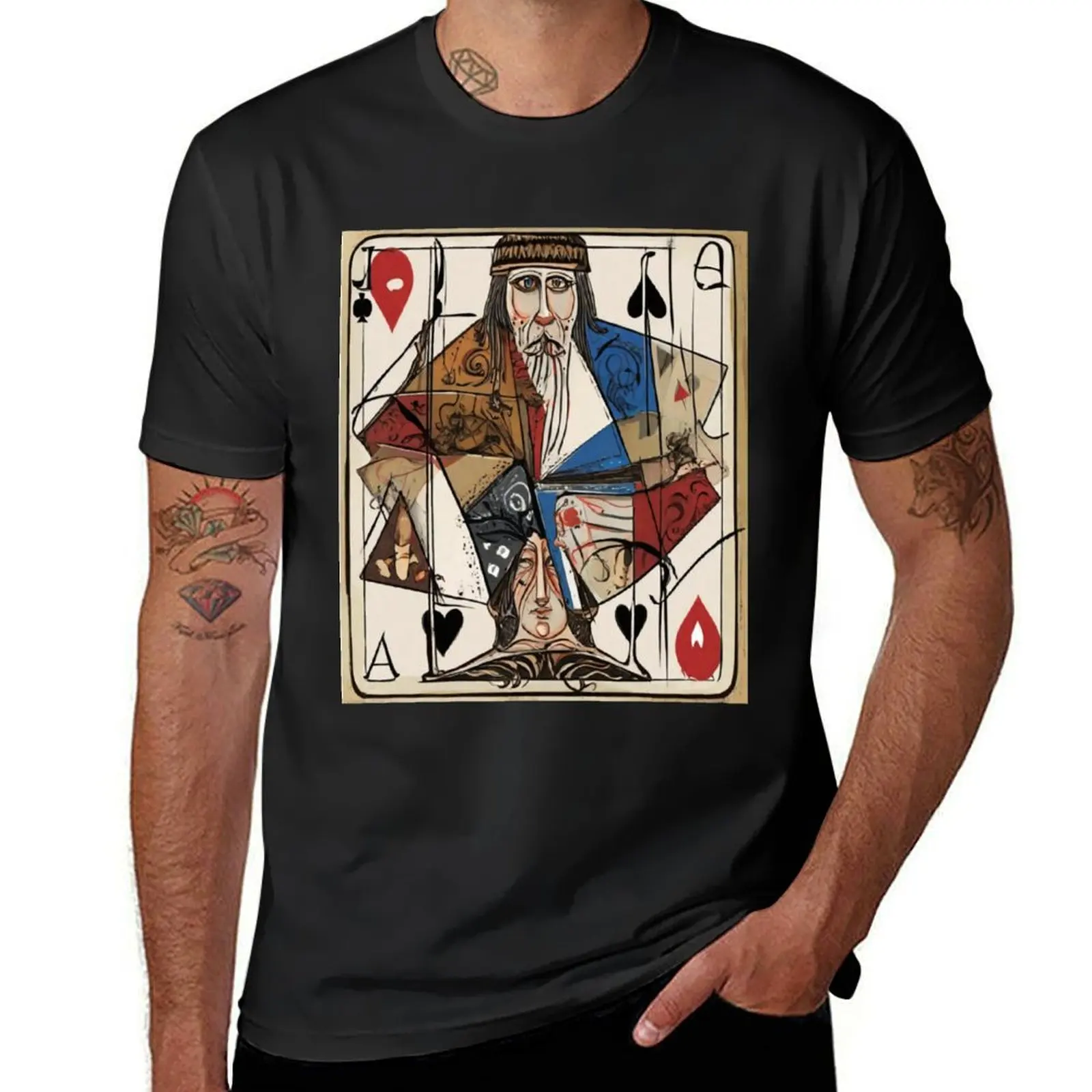 The Dual Nature: A Single Card's Tale of Victory and Defeat T-Shirt Blouse plus sizes Men's clothing