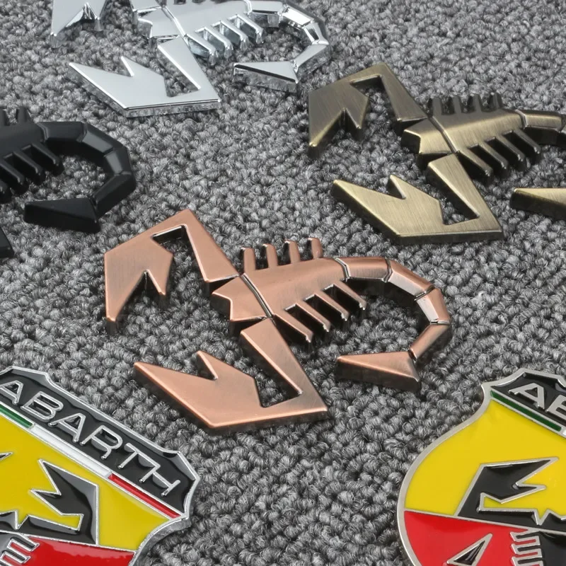 3D Metal Style Car Body Badge Sticker Exterior Window Trunk Emblem Decal For Abarth 500e Pulse Fastback 595 Competizione 4