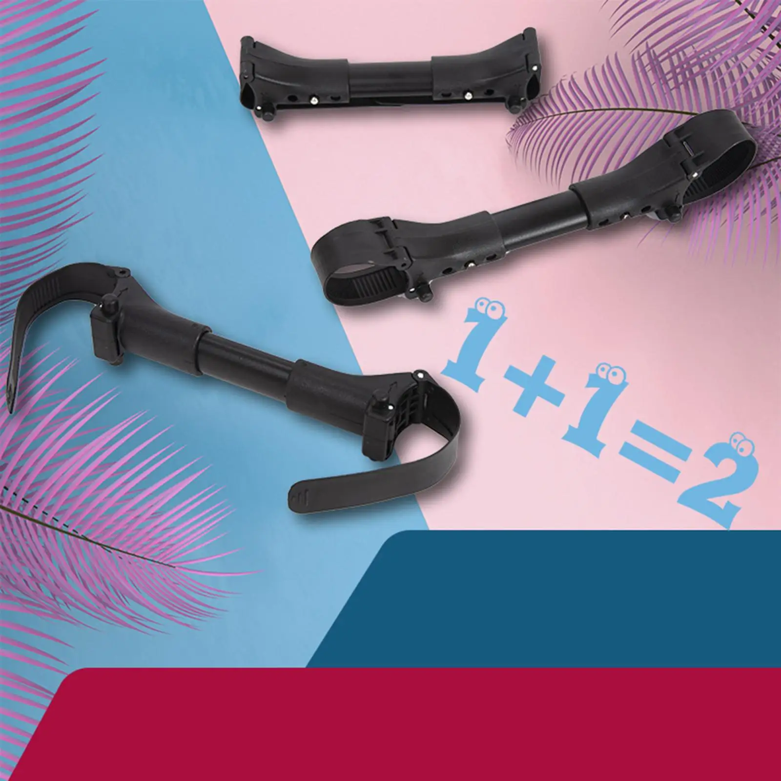 3Pcs Twin Baby Stroller Connector Adjustable Black Portable for Cart