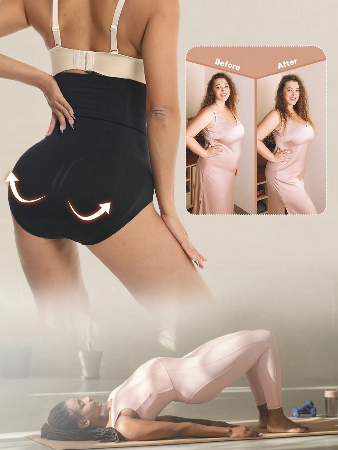 1 Stück Nahtlose High-Waist-Shaping-Höschen, schlankmachende Bauchkontrolle, Taillentrainer, Body Shaper Shorts, Shapewear für Damen – Detail 8