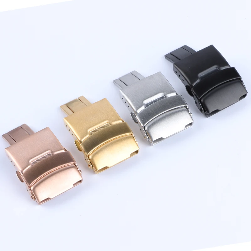 Solid Watch Clasps for Seiko Strap Stainless Steel Folding Buckles 18mm 20mm 22mm 24mm Band Button Metal Deployment Watch Clasp