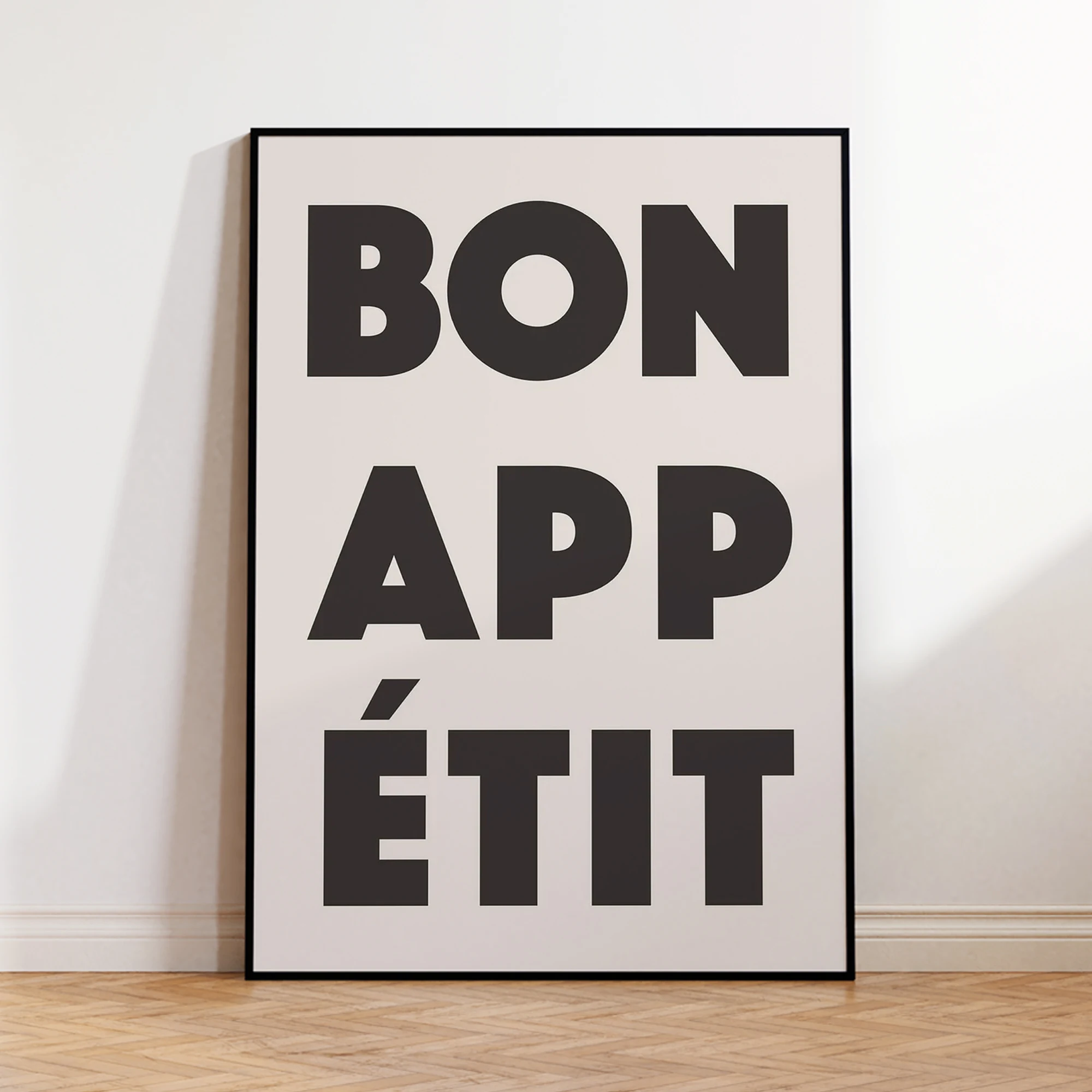 Modern,Minimalist Bon Appetit Black  Wall Art Print Canvas Painting Poster Picture For Living Room,Bedroom Home Decor