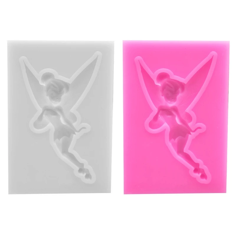 1 Piece Fairy Elf Fondant Silicone Mold Cake Chocolate Mold for Epoxy Clay Making Two Colors to Choose for Fondant Cakes